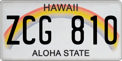 HI license plate ZCG810