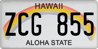 HI license plate ZCG855