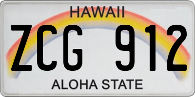 HI license plate ZCG912