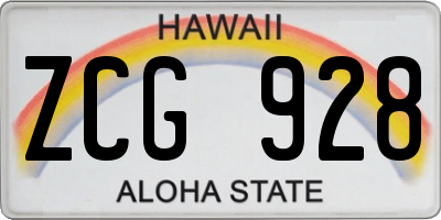 HI license plate ZCG928