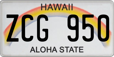 HI license plate ZCG950