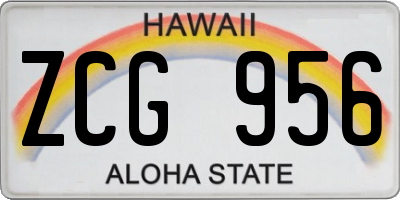 HI license plate ZCG956
