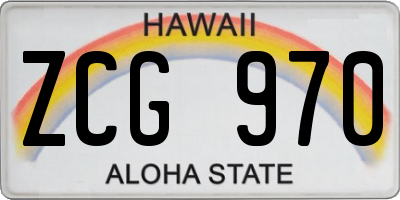 HI license plate ZCG970