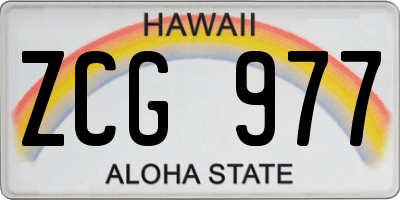 HI license plate ZCG977
