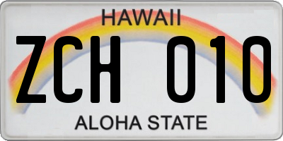 HI license plate ZCH010