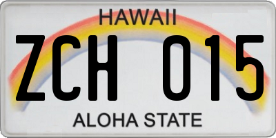 HI license plate ZCH015