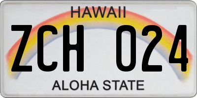 HI license plate ZCH024