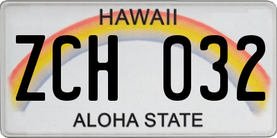 HI license plate ZCH032