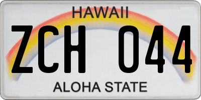 HI license plate ZCH044