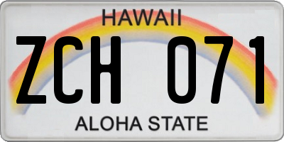 HI license plate ZCH071