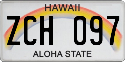 HI license plate ZCH097