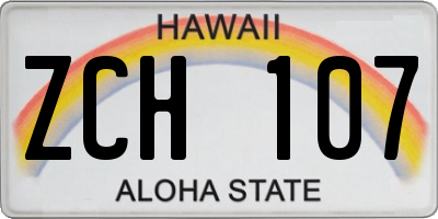 HI license plate ZCH107