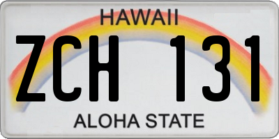 HI license plate ZCH131