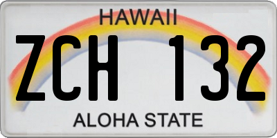 HI license plate ZCH132