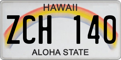 HI license plate ZCH140