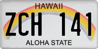HI license plate ZCH141