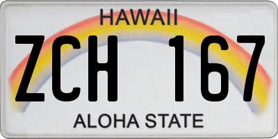 HI license plate ZCH167