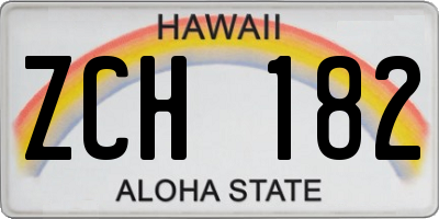 HI license plate ZCH182