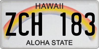 HI license plate ZCH183