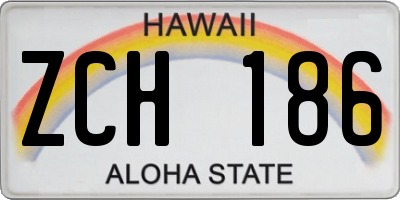 HI license plate ZCH186