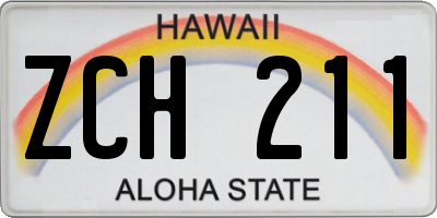 HI license plate ZCH211