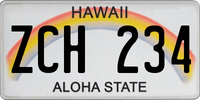 HI license plate ZCH234