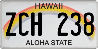 HI license plate ZCH238
