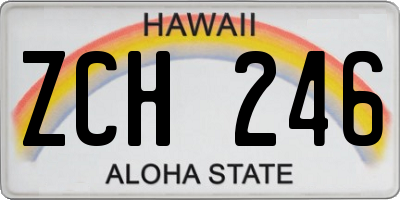 HI license plate ZCH246