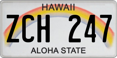 HI license plate ZCH247