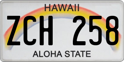 HI license plate ZCH258