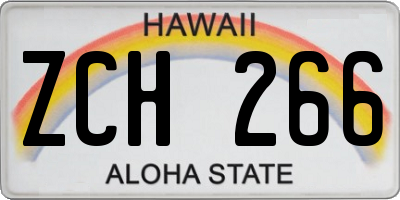 HI license plate ZCH266