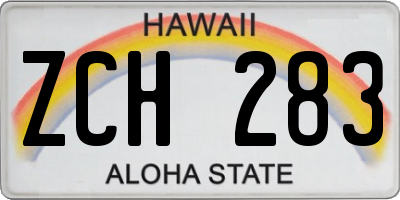 HI license plate ZCH283