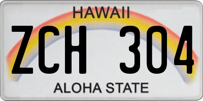 HI license plate ZCH304