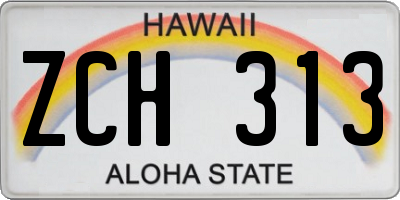 HI license plate ZCH313