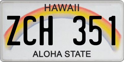 HI license plate ZCH351