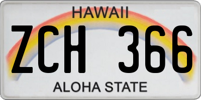 HI license plate ZCH366