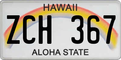 HI license plate ZCH367
