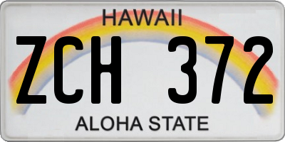 HI license plate ZCH372