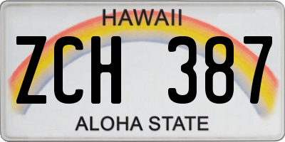 HI license plate ZCH387