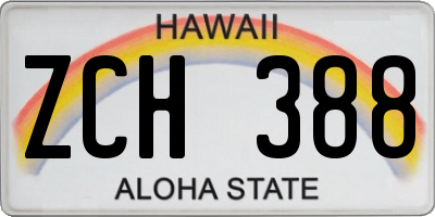 HI license plate ZCH388
