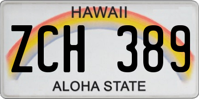 HI license plate ZCH389