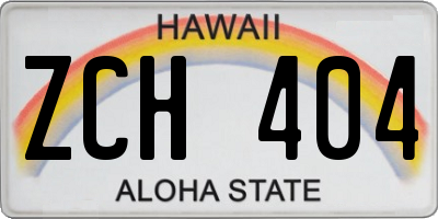 HI license plate ZCH404