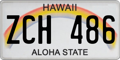 HI license plate ZCH486