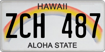 HI license plate ZCH487