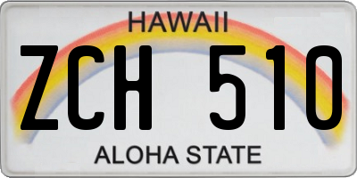 HI license plate ZCH510