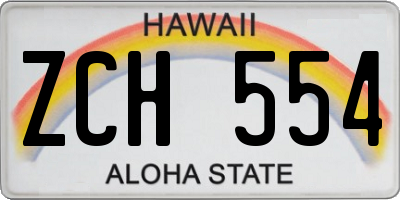HI license plate ZCH554