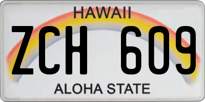 HI license plate ZCH609