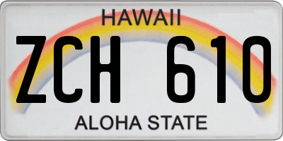 HI license plate ZCH610