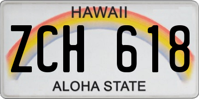 HI license plate ZCH618