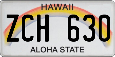 HI license plate ZCH630